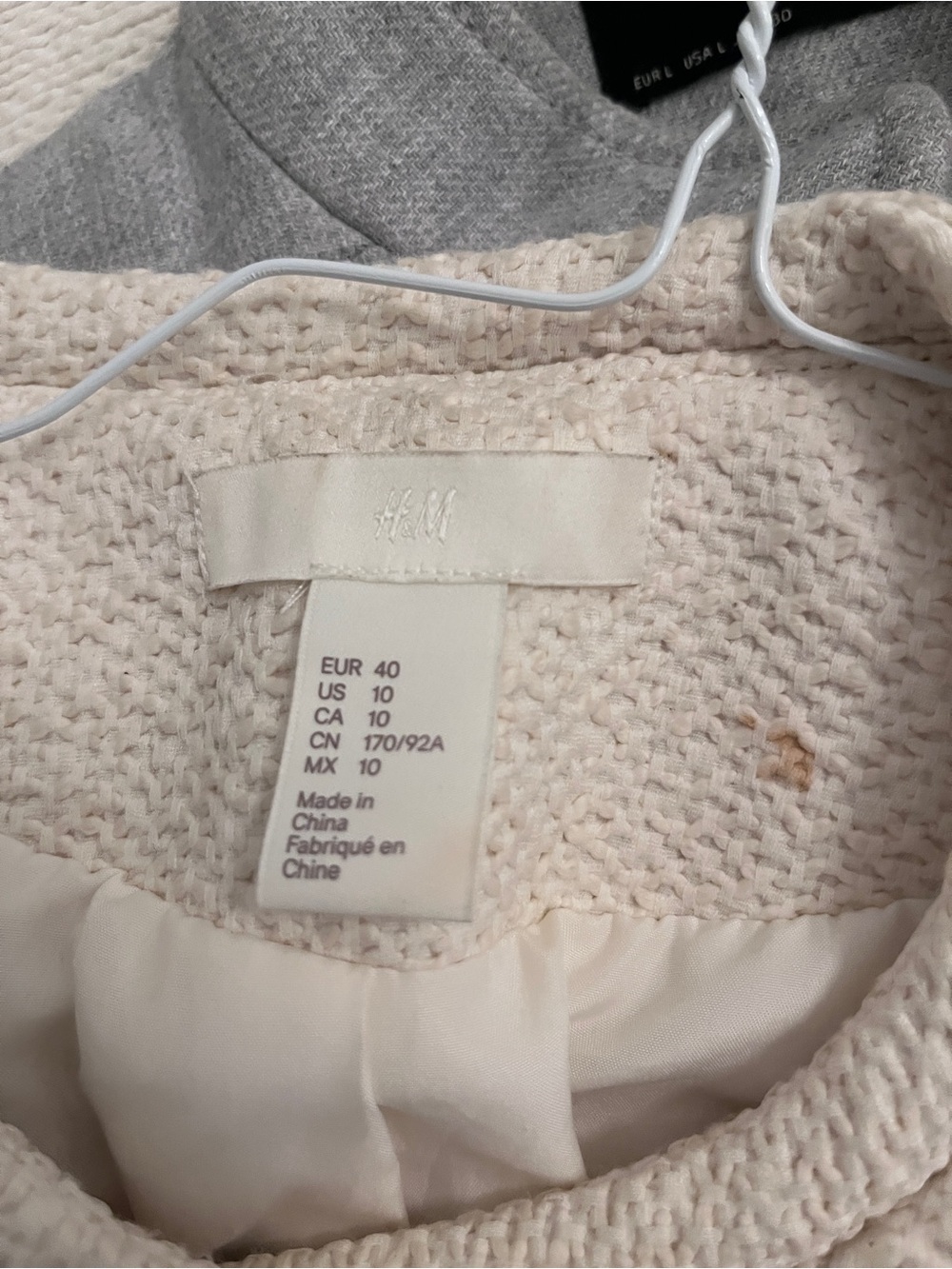 H&M Cream Textured Zip Jacket - Picture 2 of 2